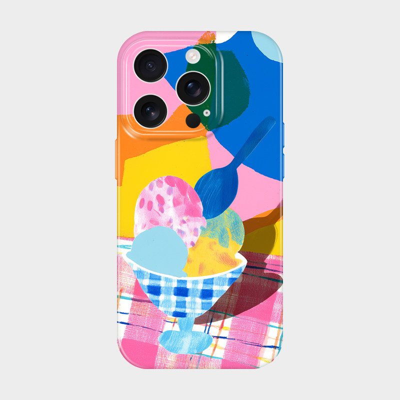 冰激凌涂鸦 适用iPhone苹果17Air16ProMax菲林手机壳15P14保护套13外壳12小众简约艺术ins11华