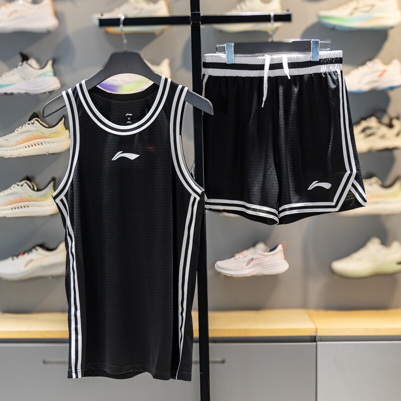 李宁比赛套装男2026新款球衣运动训练背心速干队服篮球服AATW047