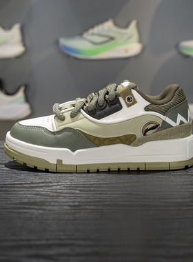 李宁001 BTC MEGA男子板鞋2025新品舒适软弹经典休闲鞋AGCV383