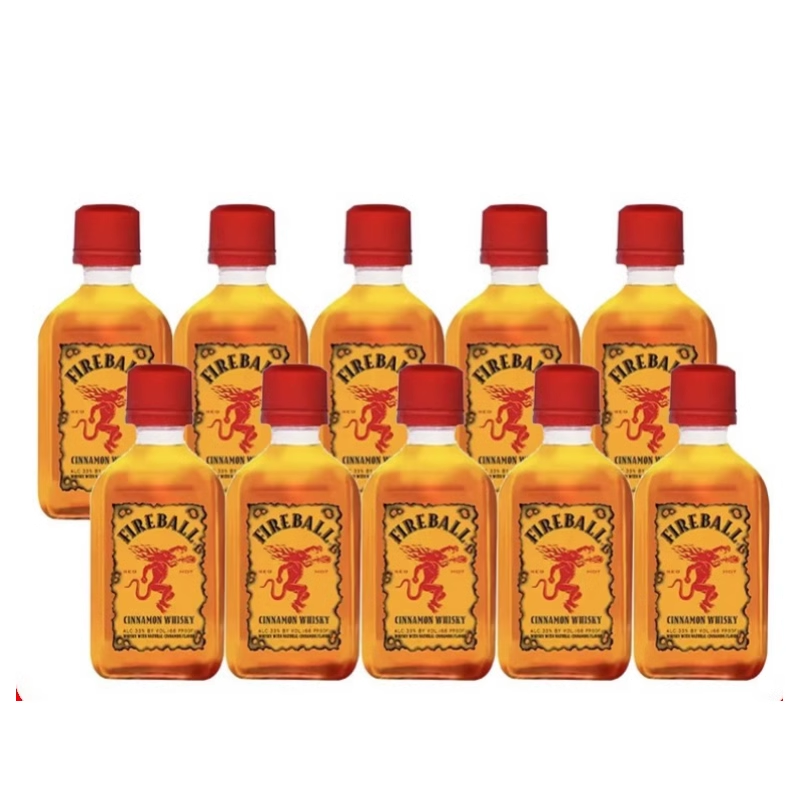Fireball火龙肉桂味威士忌 小瓶洋酒小酒版酒伴50ml*10瓶进口清仓