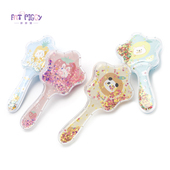 韩版 五角星儿童宝宝塑料兔子公主梳子 可爱卡通软萌气囊气垫梳子