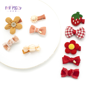 婴儿全包布刘海夹汗毛夹 宝宝发夹套装 盒装 儿童发夹公主发饰韩版