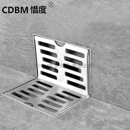CDBM惜度 304不锈钢地漏墙角侧排阳台露台L形拐角两用DLG-022D
