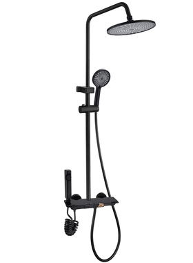 惜度全铜淋浴花洒套装升降淋浴洗澡四档沐浴黑色HST-277B