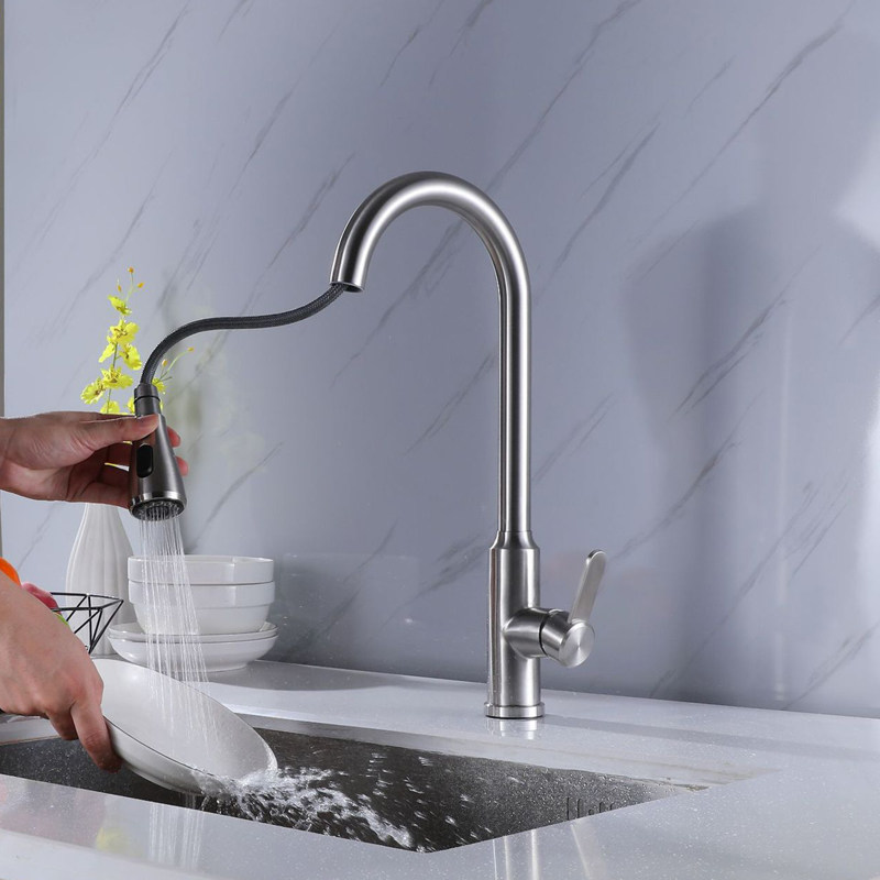 惜度304不锈钢厨房水龙头冷热水抽拉式可旋转菜盆龙头CFG-068,家装主材,厨房龙头,淘宝优惠券,粉丝福利购,淘宝优惠卷