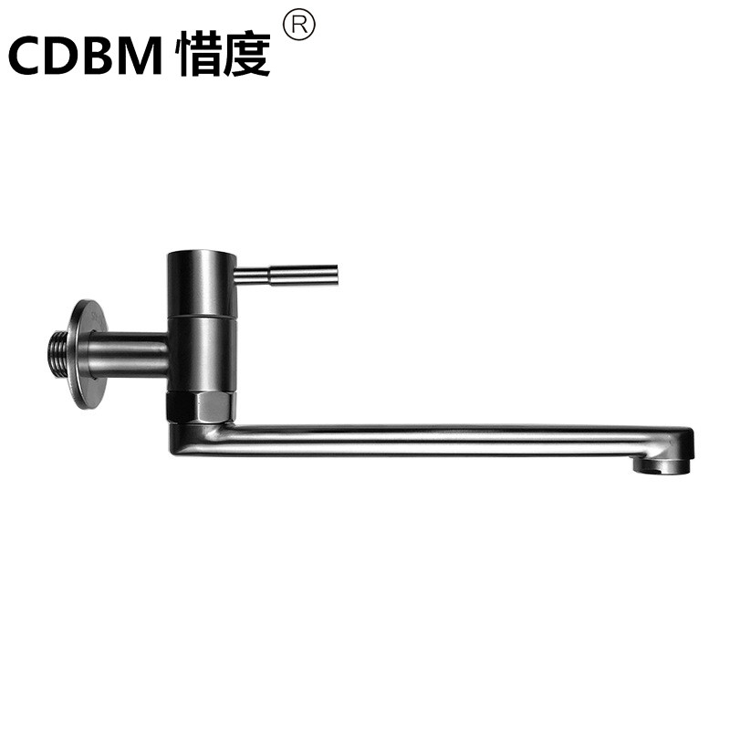 惜度304不锈钢厨房龙头入墙可旋转单冷四分洗衣池洗碗池CFG-021D,家装主材,厨房龙头,淘宝优惠券,粉丝福利购,淘宝优惠卷