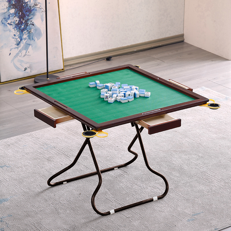 包邮家用折叠麻将桌简易两用手搓棋牌桌家用手动麻将台实木餐桌