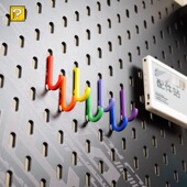 彩虹洞洞板挂钩套装 适用宜家skadis斯考迪斯 洞洞板配件 支架收纳