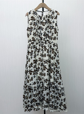 C●2026春季新品 法式碎花连衣裙女修身显瘦无袖a字背心长裙7188