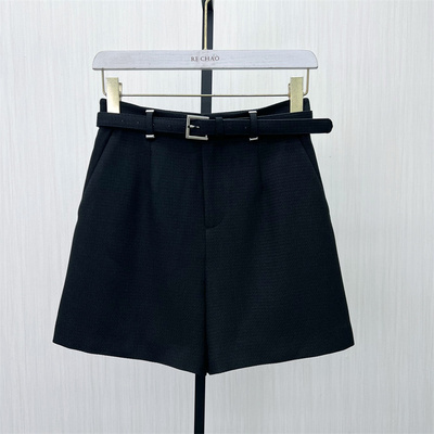 秋S●2025春季新 西装短裤女高腰显瘦宽松直筒休闲a字阔腿裤1009