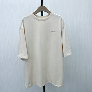 印花短袖 新品 T恤女宽松休闲百搭显瘦打底上衣1516 2025秋季