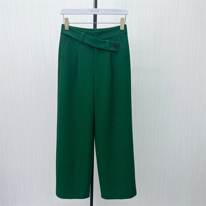 良月●2025冬季新品 西装阔腿裤女高腰显瘦直筒气质拖地长裤0272