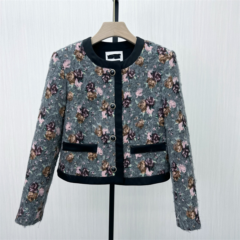 fei●2025冬季新品 毛呢外套女气质短款宽松通勤百搭呢子夹克8268