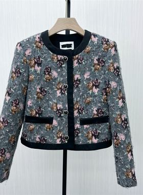 fei●2025冬季新品 毛呢外套女气质短款宽松通勤百搭呢子夹克8268