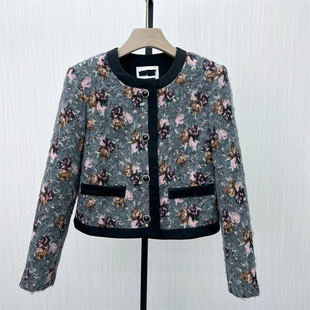 毛呢外套女气质短款 新品 宽松通勤百搭呢子夹克8268 2025冬季 fei