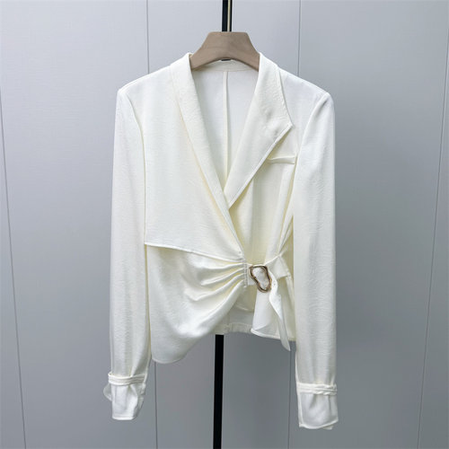 乂●2026秋季新品 法式长袖衬衫女小众气质别致宽松日常上衣4662