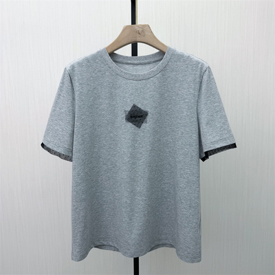 艾W●2026春季新品 印花短袖t恤衫女设计感小众休闲慵懒上衣4224