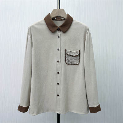 C●2025冬季新品 森系长袖衬衫女气质小清新宽松显瘦上衣1177