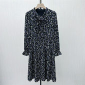 司 连衣裙女气质通勤显瘦复古茶歇裙0010 碎花长袖 2025冬季 新品