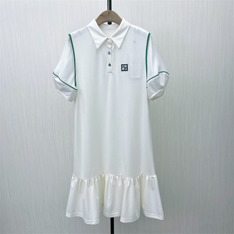 乂●2025夏季新品 polo领短袖连衣裙女宽松休闲百搭显瘦T恤裙5921