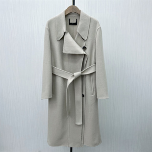 双面呢绵羊毛大衣女气质长款 新品 宽松呢子外套4028 2025冬季 迪