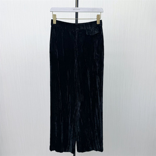 女高腰显瘦直筒通勤百搭休闲长裤 彩 丝绒阔腿裤 新品 234 2026春季