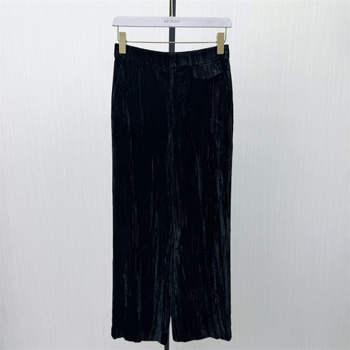 彩●2026春季新品 丝绒阔腿裤女高腰显瘦直筒通勤百搭休闲长裤234