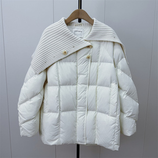 KA●2026冬季新品 针织大翻领羽绒服女中长款加厚宽松外套2012