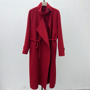 双面呢大衣女气质长款 新 宽松绵羊毛呢子外套0085 2025冬季 良月