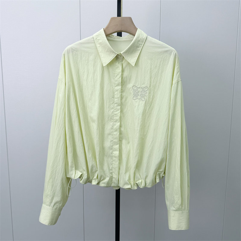 恩●2026秋季新品 长袖衬衫女纯色基础宽松休闲通勤百搭上衣616