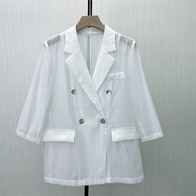 恩●2025夏季新品 轻薄西装外套女时尚休闲宽松百搭防晒罩衫850