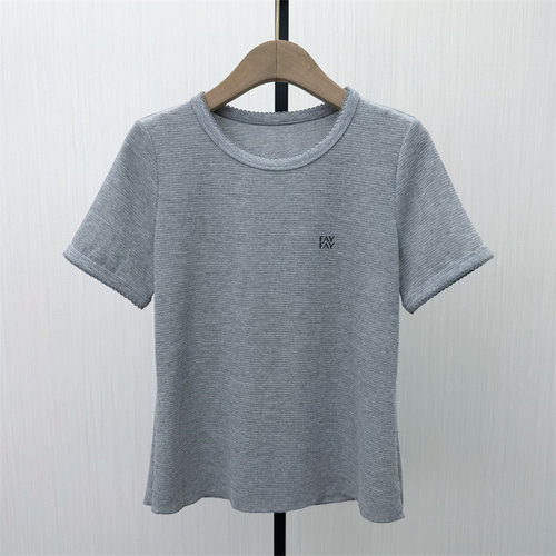 fei●2026夏季新品 纯色T恤女简约宽松通勤百搭显瘦短袖上衣6006