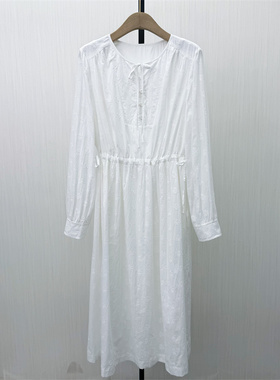 艾W●2026春季新品 简约a字连衣裙女气质宽松百搭长袖衬衫裙1512