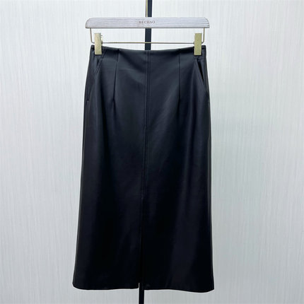 司●2025冬季新品 皮裙半身裙女高腰显瘦气质通勤直筒长裙0950