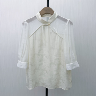 2026春季 女小众别致宽松中袖 新品 盘扣衬衫 上衣335 新中式 迪