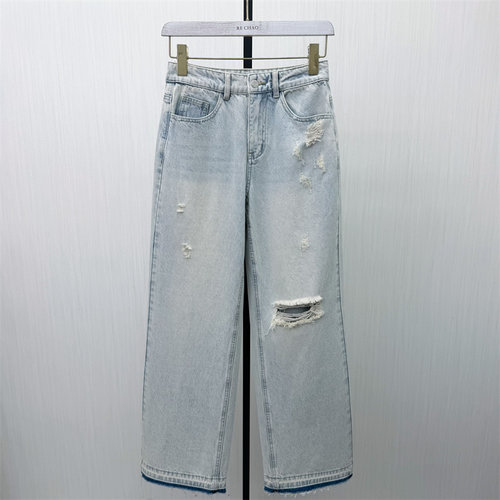 艾W●2026春季新品 阔腿牛仔裤女高腰显瘦宽松直筒休闲长裤2318