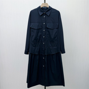 衬衫 简约a字连衣裙女气质宽松百搭长袖 新品 裙7250 2026春季