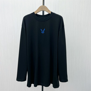 印花t恤女中长款 恩 长袖 新品 宽松休闲慵懒风上衣323 2025冬季