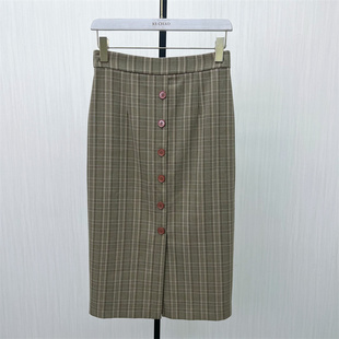 格纹半身裙女高腰显瘦气质直筒包臀一步裙2701 新品 熠 2026春季