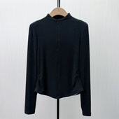 T恤衫 香 上衣2737 拉链打底衫 女休闲简约内搭长袖 2026春季 新品