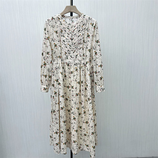 法式 新品 碎花连衣裙女气质淑女通勤茶歇裙长裙7019 2025秋季 芭