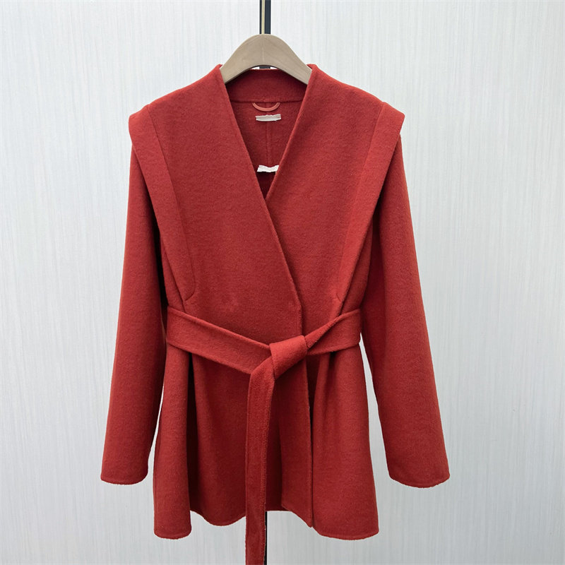 C●2025冬季新品 双面呢大衣女中长款气质宽松绵羊毛呢外套8061