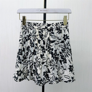 女高腰显瘦宽松休闲百搭阔腿裤 亚麻印花短裤 新品 765 2026夏季