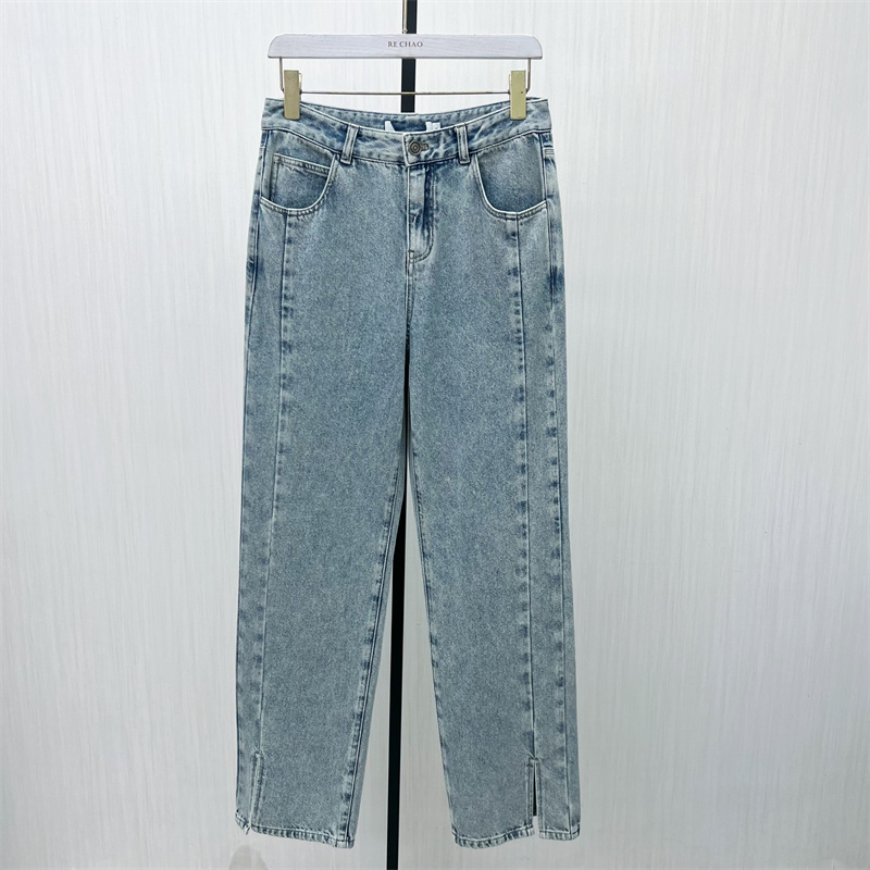 恩●2025冬季新品 直筒牛仔裤女高腰显瘦休闲通勤百搭长裤087