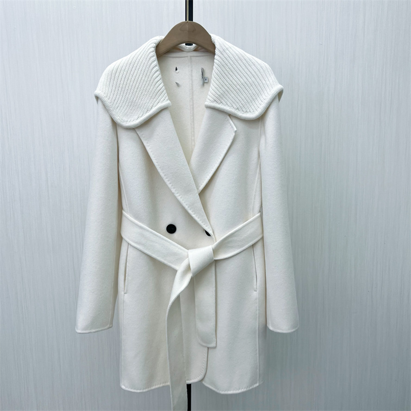 S●2025冬季新品 双面呢大衣女中长款气质宽松绵羊毛呢外套523