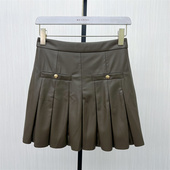 新品 恩 2025冬季 皮裙半身裙女气质通勤百搭高腰显瘦a字短裙516