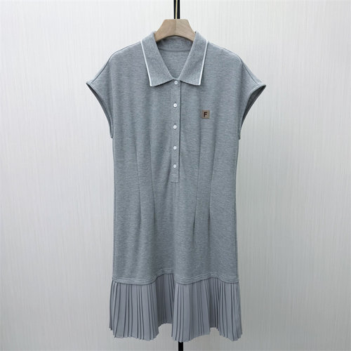 fei●2026夏季新品 polo领连衣裙女宽松休闲百搭显瘦T恤裙6199
