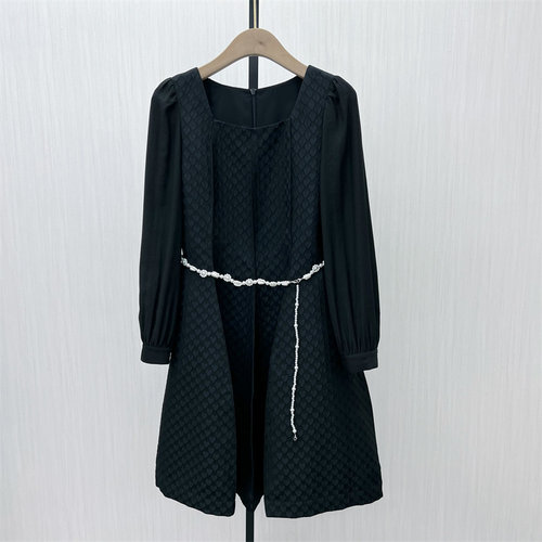 fei●2025秋季新品 法式长袖连衣裙女气质淑女显瘦别致茶歇裙1118