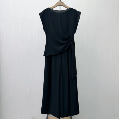 迪●2026夏季新品 套装女气质通勤无袖衬衫阔腿长裤两件套3001