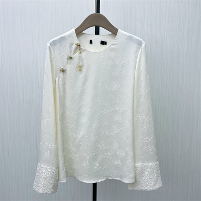 图●2025秋季新品 新中式盘扣衬衫女小众别致宽松长袖上衣1231